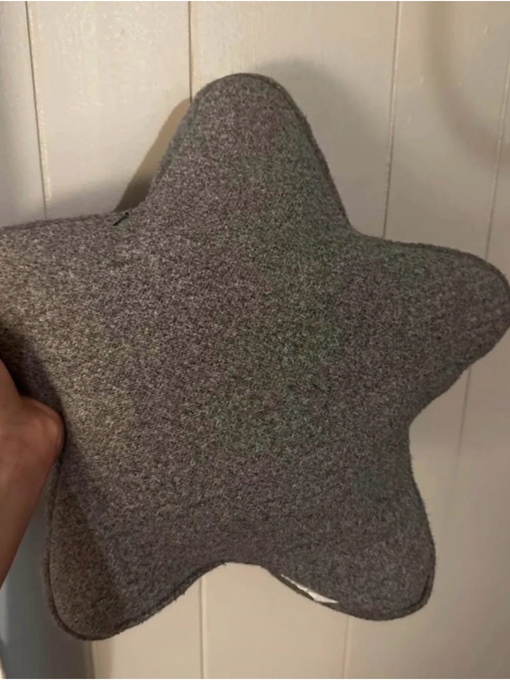 Gray Star-Shaped Holiday Throw Pillow - Home Holiday